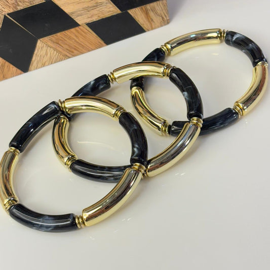 Ash Bamboo Stretchable Bracelets (Stack of 3)