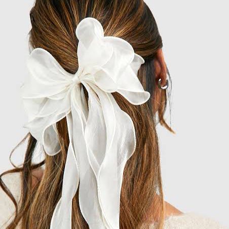 Organza Frill Hair Bow Clips