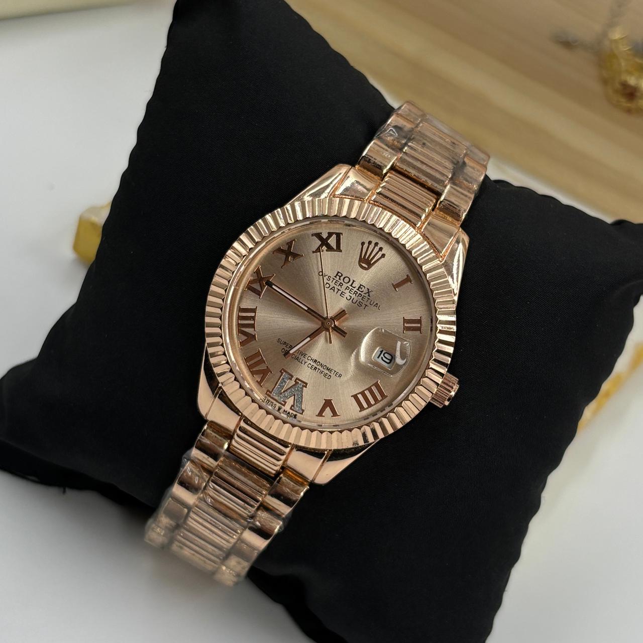 Rolex Rose Gold Watch (Rose Gold Dial)