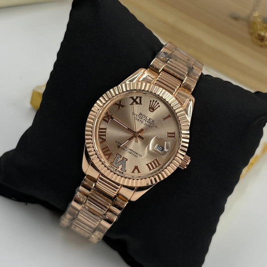 Rolex Rose Gold Watch (Rose Gold Dial)