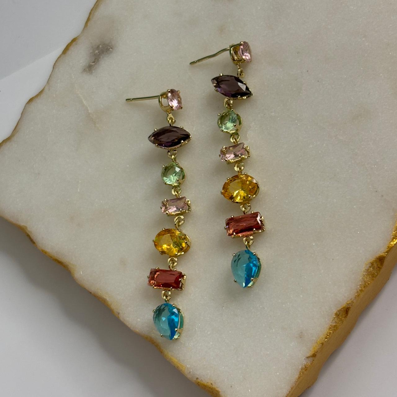 Crystal Bejewelled Earrings(Multi colour)
