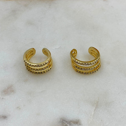 Studded Layered Earcuff Earrings