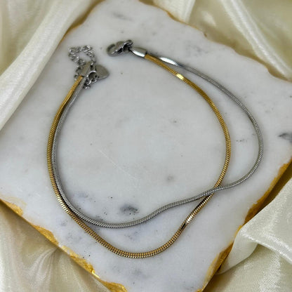 SilverGold Chain Anklet