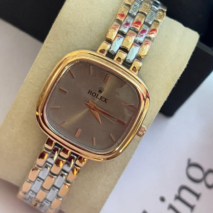 Rolex Fusion Square Watch (Grey-Dual Tone)