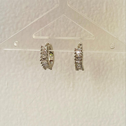 Studded Silver Hoops