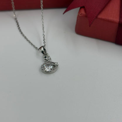 Dainty Swaroski Necklace ( Silver)