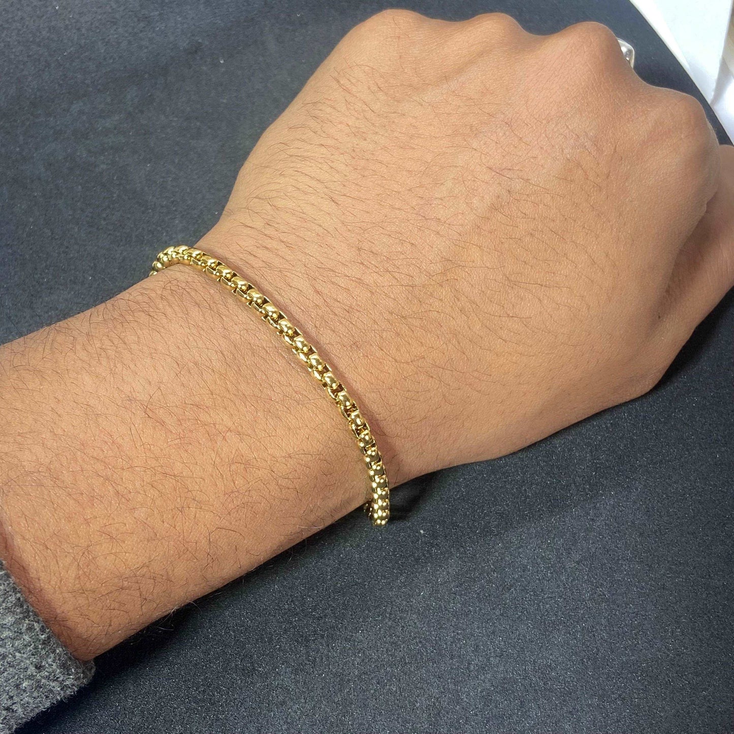 Box 18K Gold Plated Chain Bracelet