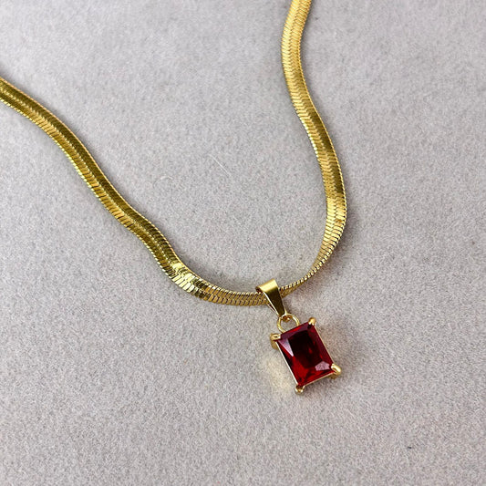 Red Solitaire Necklace