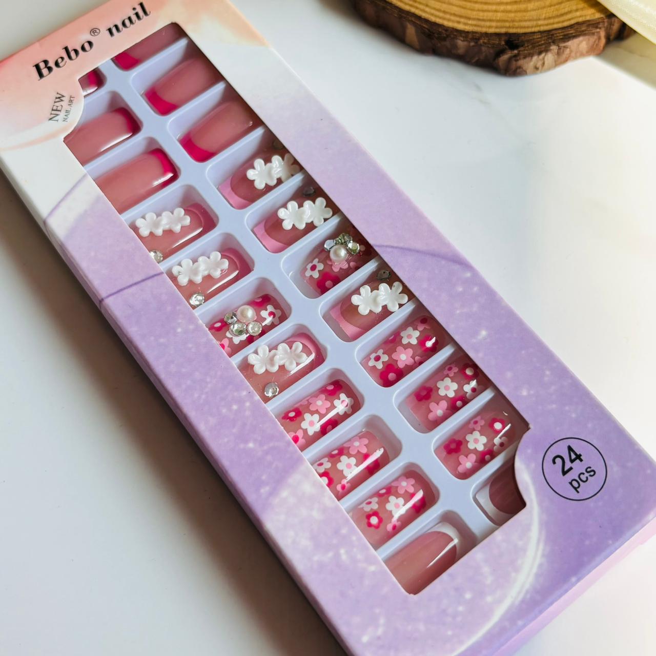 012 Embellished Gel Stick On Nails (Pack of24)