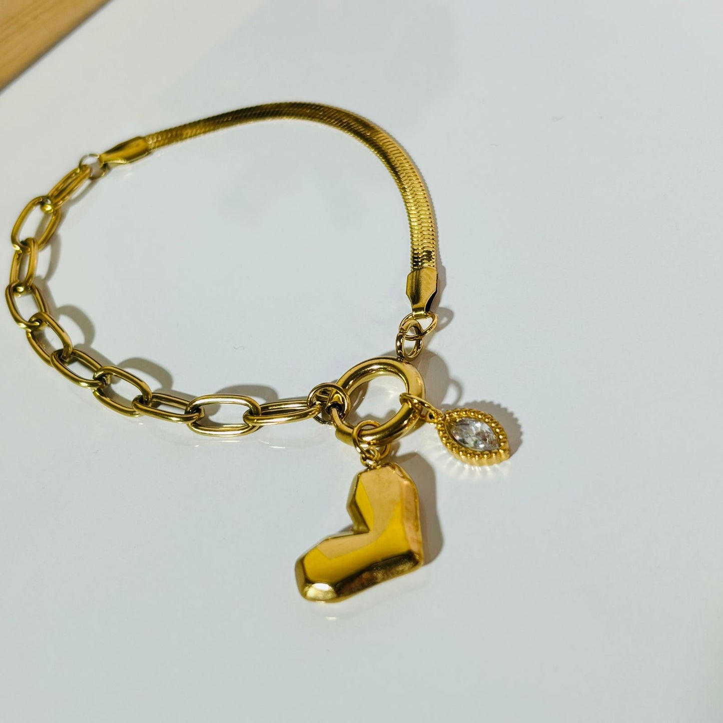 Heart Multi Charm Detachable Bracelet