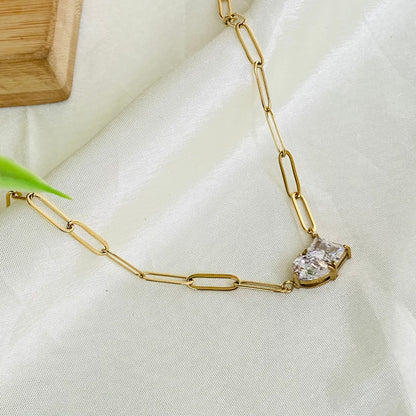 Glam Link Solitaire Necklace