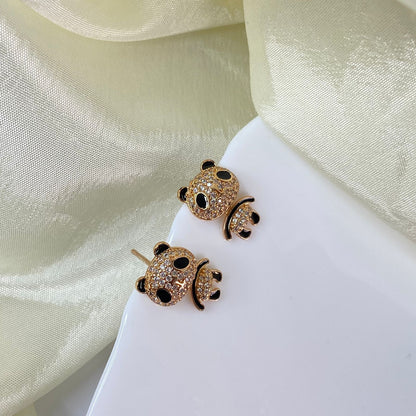 Panda Moving Bling Earrings