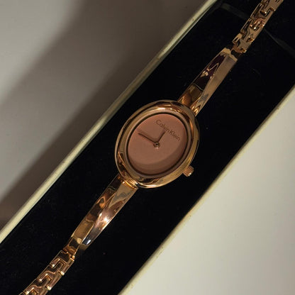 CK Minimal Bracelet Link Watch (Rose Gold Dial)