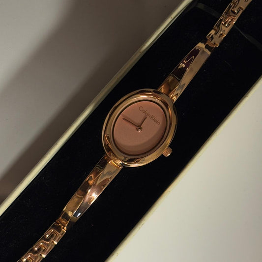 CK Minimal Bracelet Link Watch (Rose Gold Dial)