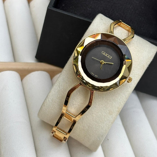 Gucci Crystal Gold Black Watch