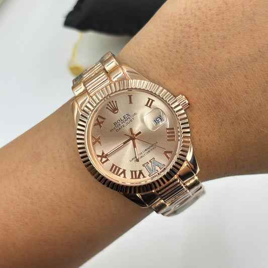 Rolex Rose Gold Watch (Rose Gold Dial)