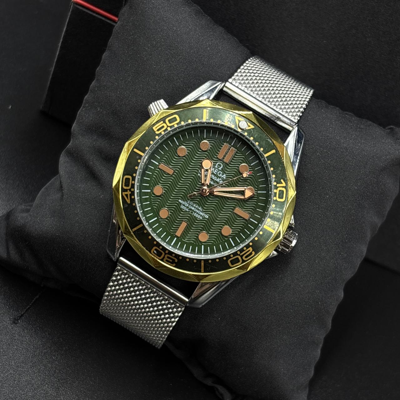 Omega Green Gold Silver Analog Watch