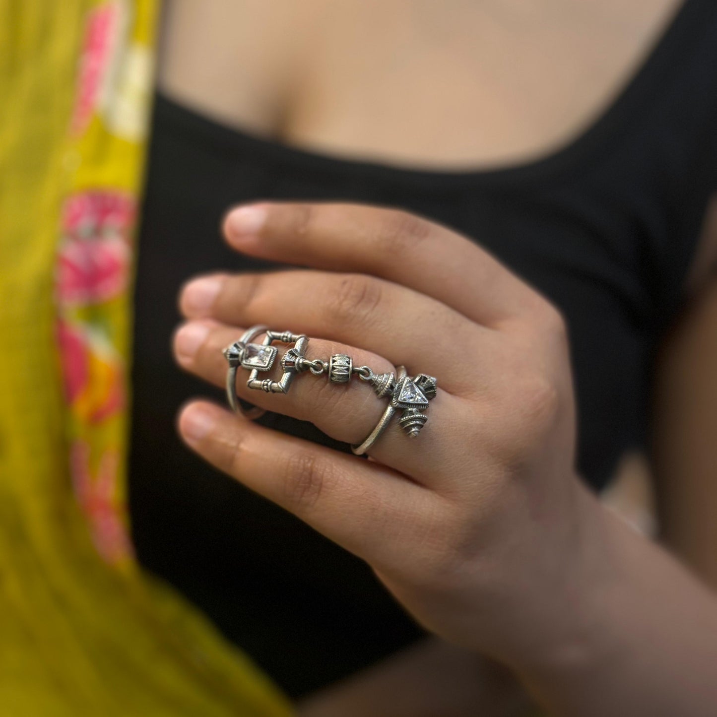 Bohemian 2 in 1 Full Finger Ring