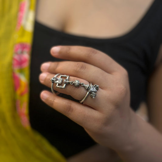 Bohemian 2 in 1 Full Finger Ring