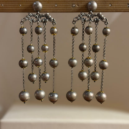 Ball Tassle German Silver Earring