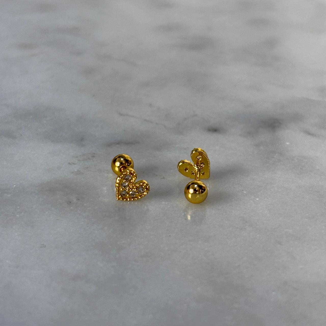Heart Studded Flatback Earrings