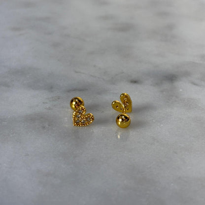 Heart Studded Flatback Earrings