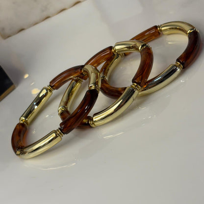 Brownie Bamboo Stretchable Bracelets (Stack of 3)