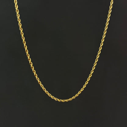 Twisted 18K Gold Plated Men's Chain 3mm
