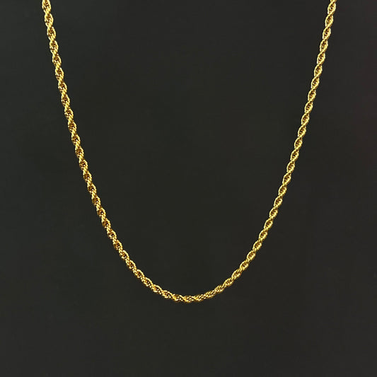 Twisted 18K Gold Plated Men's Chain 3mm