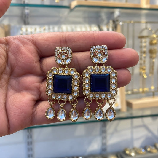 Naira Pakistani Blue Earrings