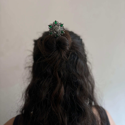 Durga German Silver Hair U Pin