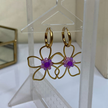 Daisy Earings-purple