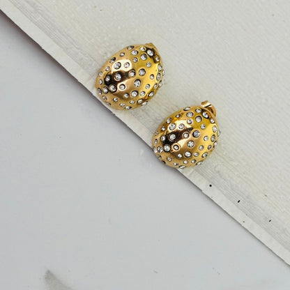 Studded Luxe Bold 18K Dome Earrings