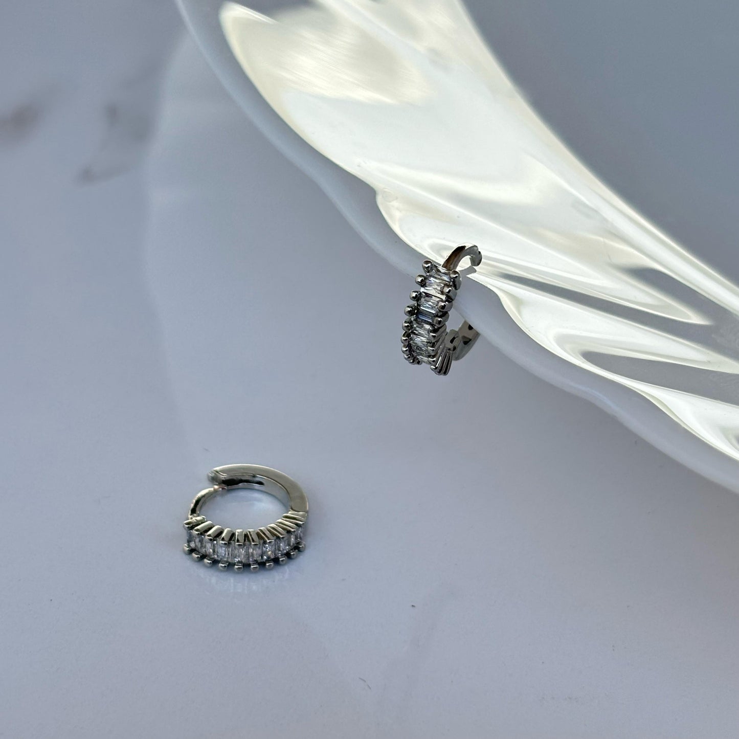 Studded Silver Hoops