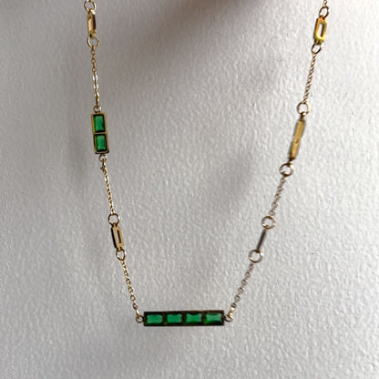 Emerald Bar Necklace