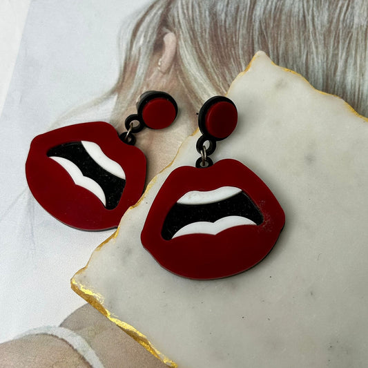 Red Lip Earrings