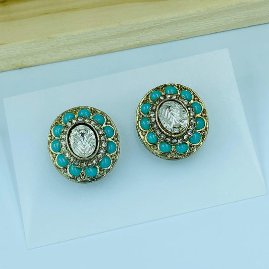 Anaya Moisanite Stud Earrings (Blue)