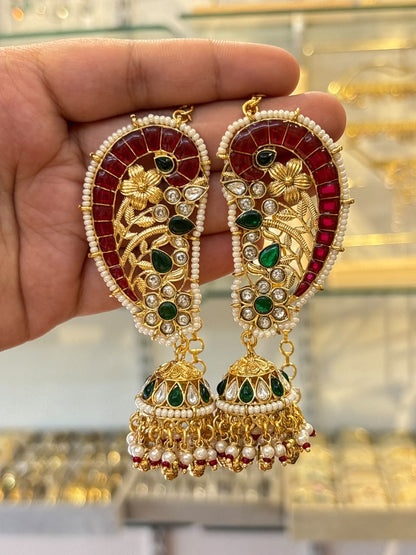 Panash Ear Cuff Earrings ( Red )
