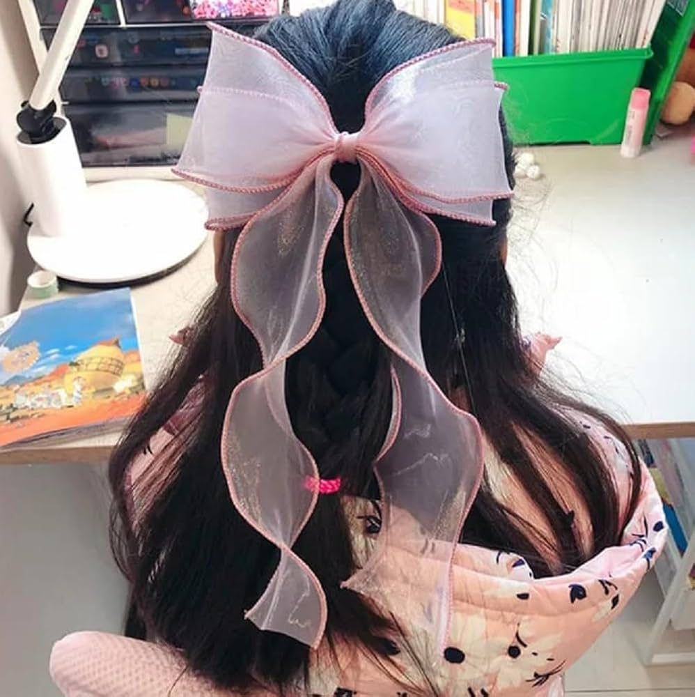 Organza Frill Hair Bow Clips