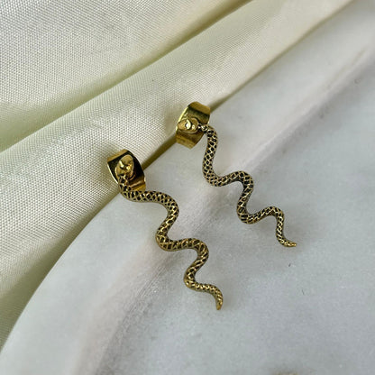 Snake Minimal Studs (Gold)