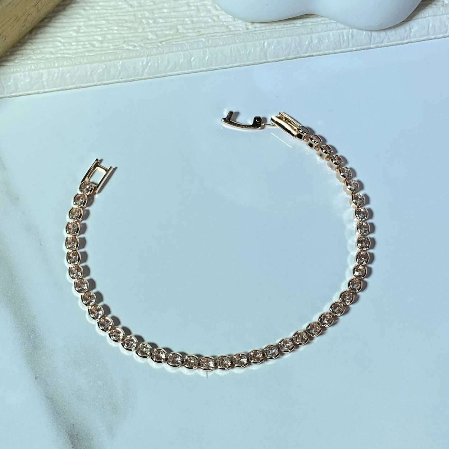 Round Tennis Bracelet (Rose Gold)