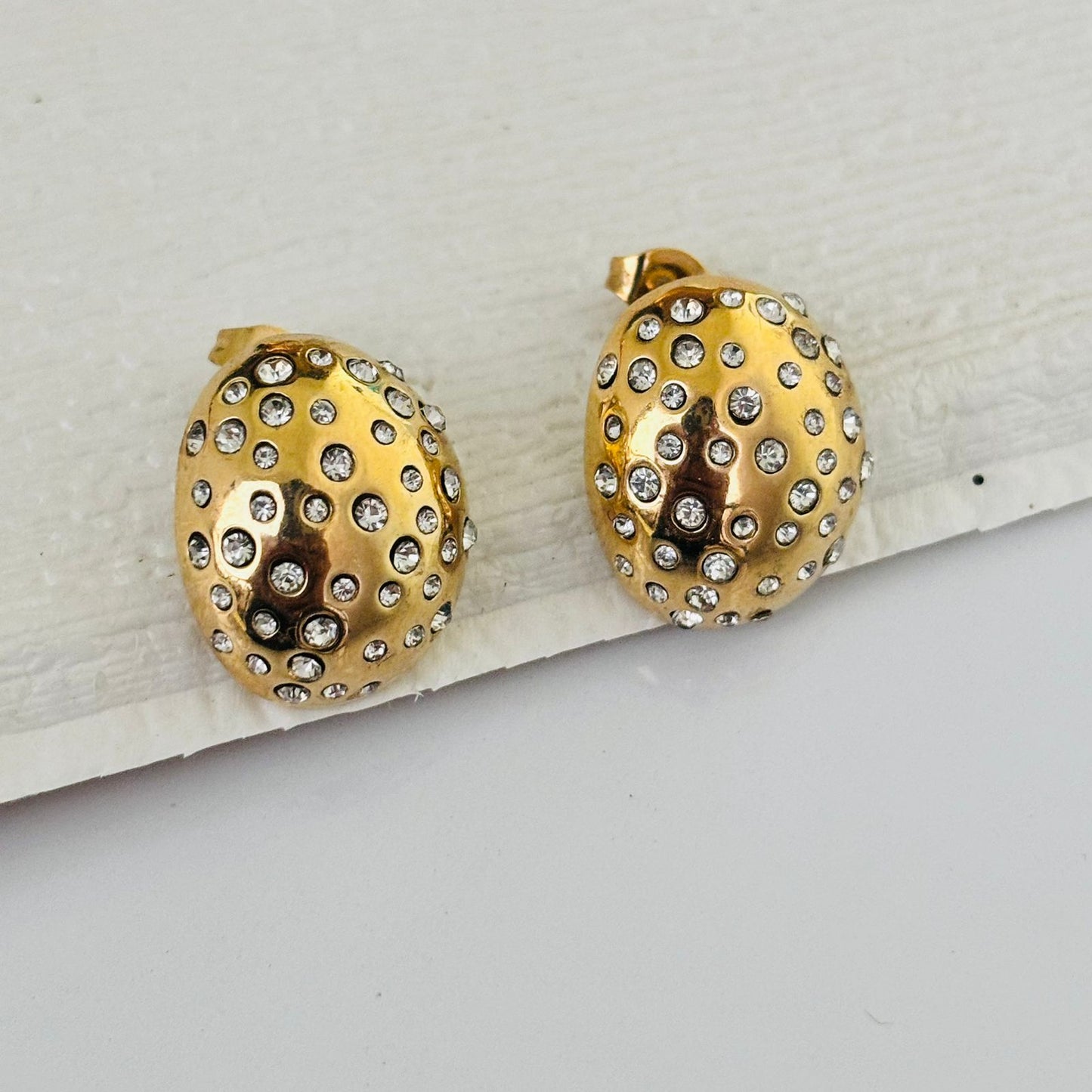 Studded Luxe Bold 18K Dome Earrings