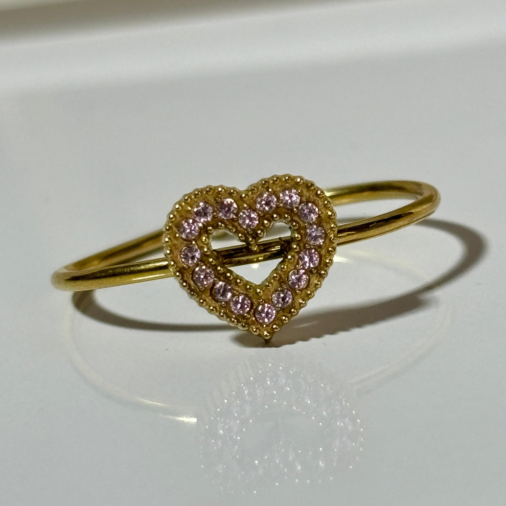 Pink Heart Ring | Premium Anti Tarnish 18k Rings | LAVENDER OFFICIAL ...