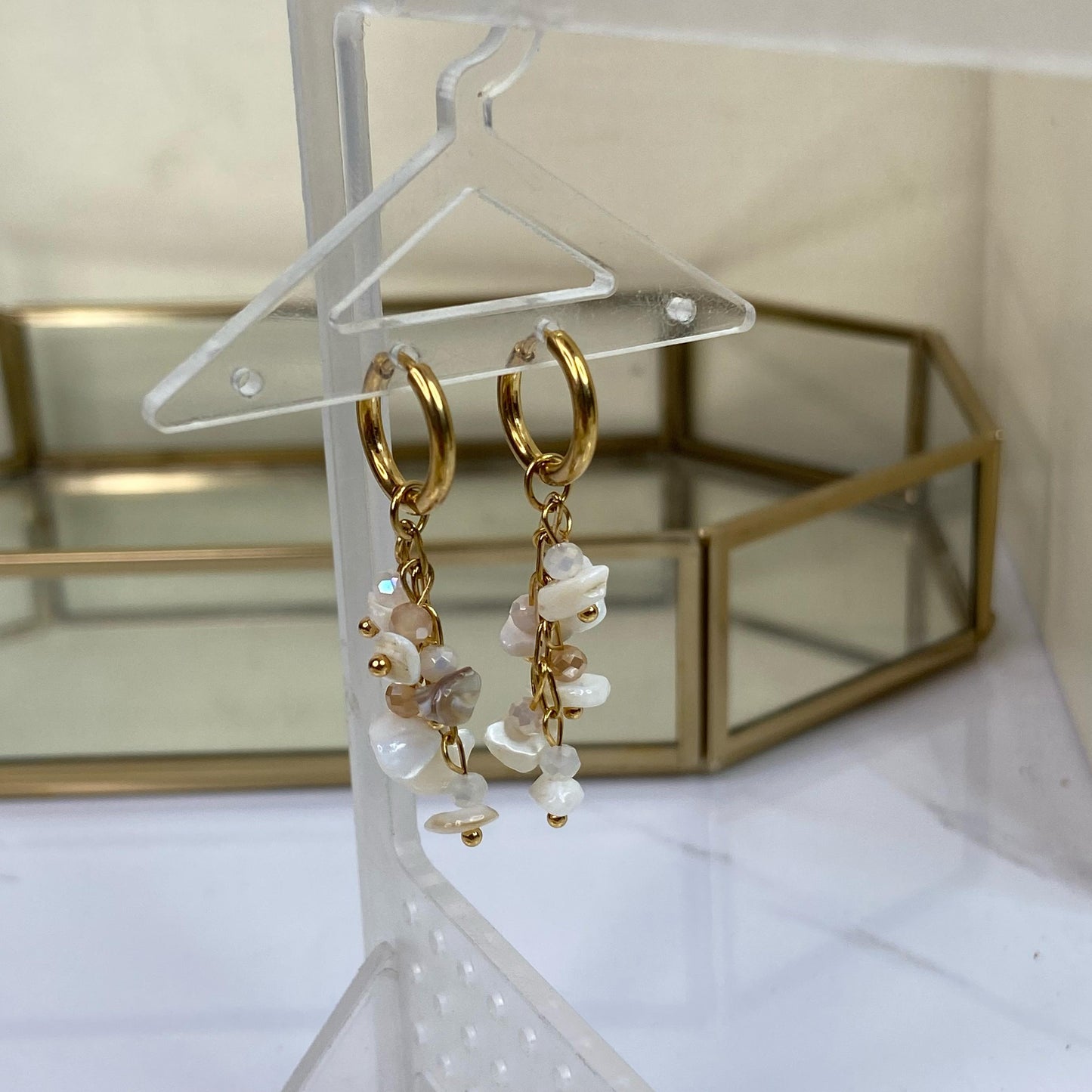 Resin Marbles Beach Earrings
