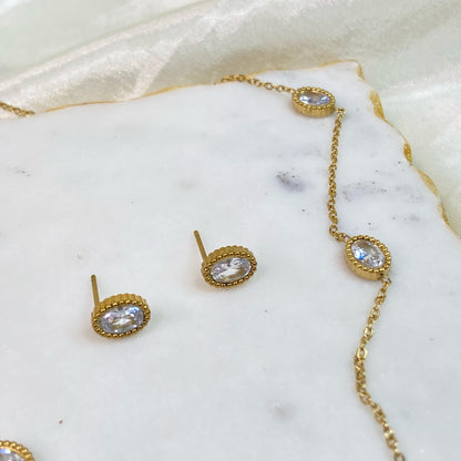 Opal Jewelry Set (Necklace+Earrings)