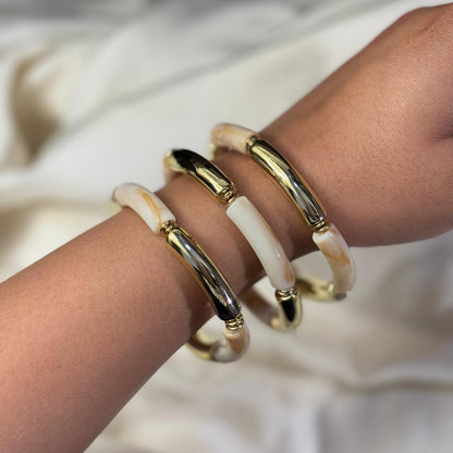 Frothy Brownie Bamboo Stretchable Bracelets (Stack of 3)