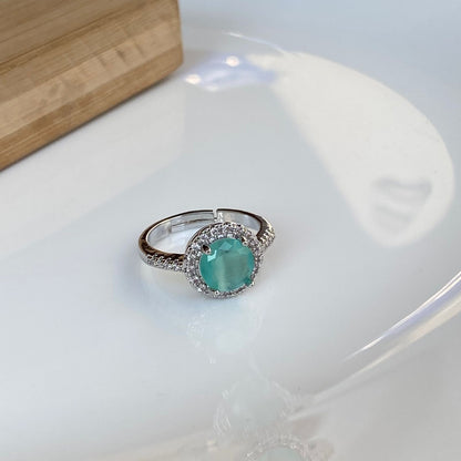 Turquoise Round Solitaire Ring