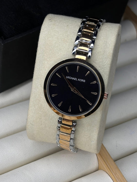 MK Sleek Statement Dual Tone Watch