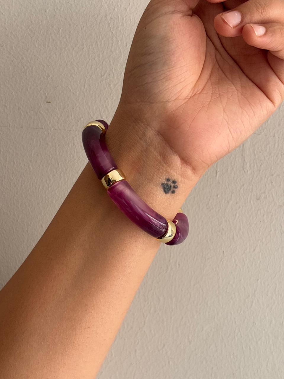 That Evening Wine! Stretachable Resin Bracelet