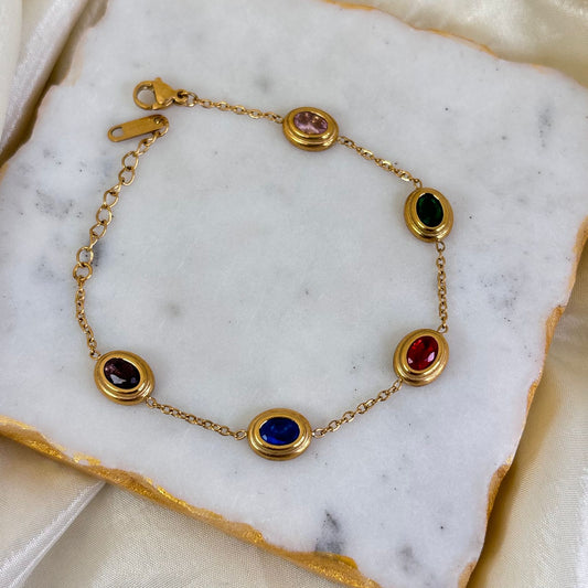 Opal Multicolour Chain Bracelet